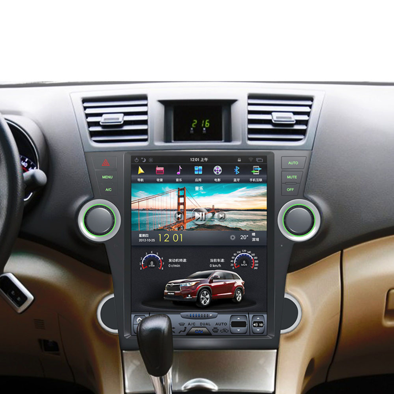 12-calowy samochodowy radioodtwarzacz Qualcomm Android Tesla Style Android11 ​​dla Toyota Highlander 2009-2013