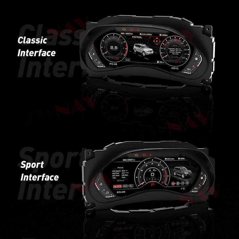 Nissan Patrol Y62 Samochodowy panel przyrządów LCD do cyfrowego klastra prędkościomierza