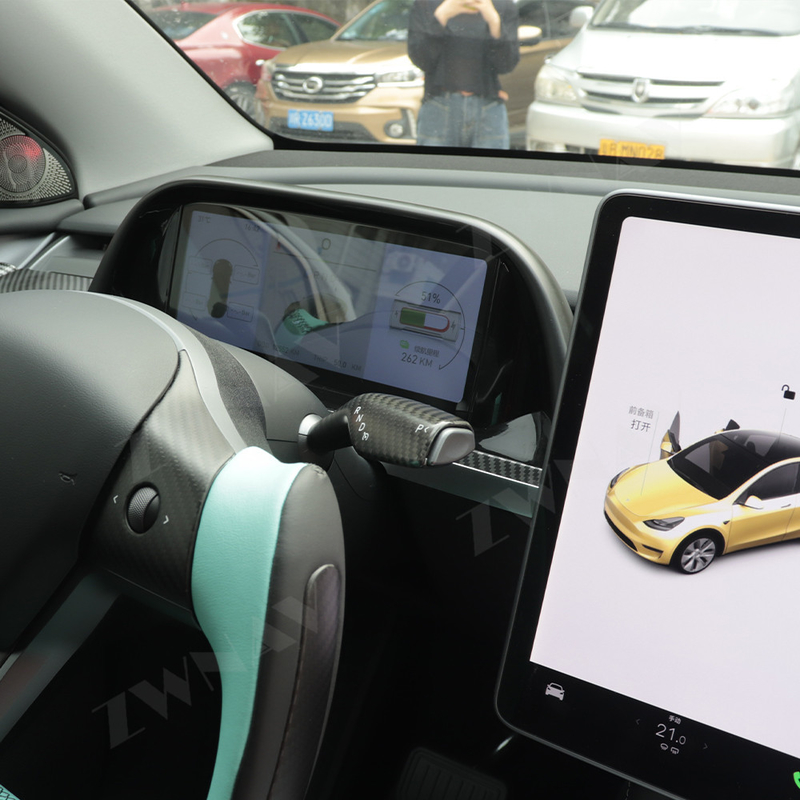 Samochodowy panel przyrządów LCD z włókna węglowego Tesla Model 3 Model Y Cyfrowy klaster