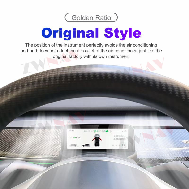 4,6-calowy cyfrowy zestaw wskaźników Tesla Model 3 Model Y AMD/Intel Car LCD Dashboard