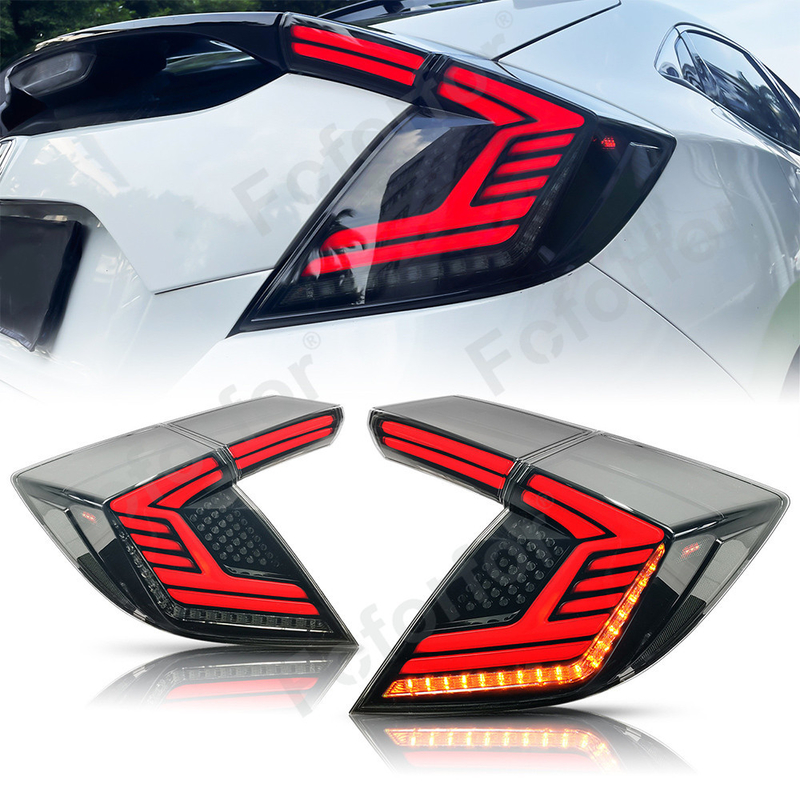 Tylna lampa samochodowa 2016-2021 dla Honda 10 generacji Civic 2 przedziałowa lampa tylna LED montaż obrotowego przesyłania strumieniowego kierownicy