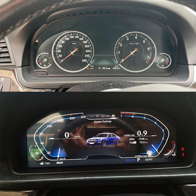 Linux Cyfrowy wyświetlacz deski rozdzielczej BMW do samochodowego zestawu wskaźników LCD BMW